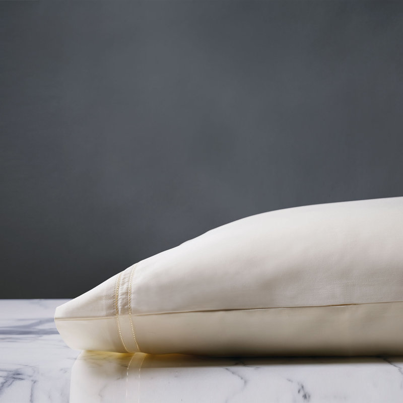 Lusso Egyptian Cotton Sateen Pillowcase, Ivory, Standard Pillowcase