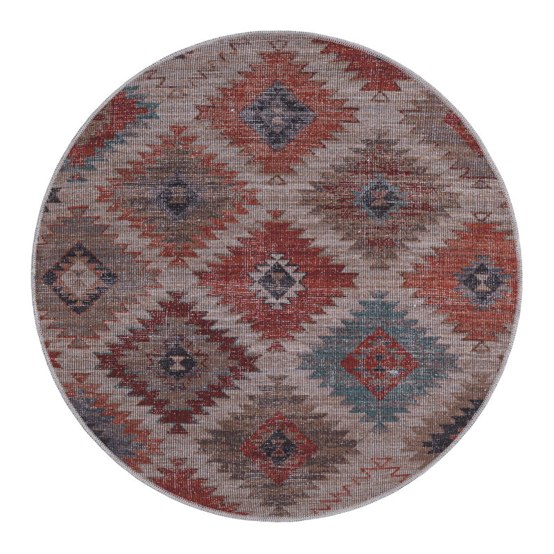 Cairo Geometric Indoor Rug, Round 3'11"