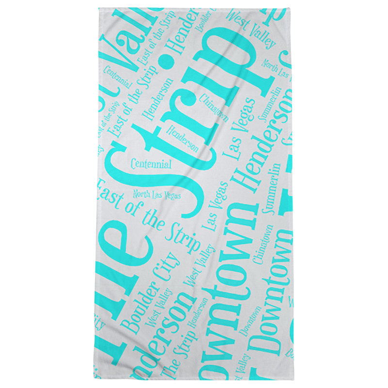 Bath Towel, Cyan, Poly/Cotton, Las Vegas