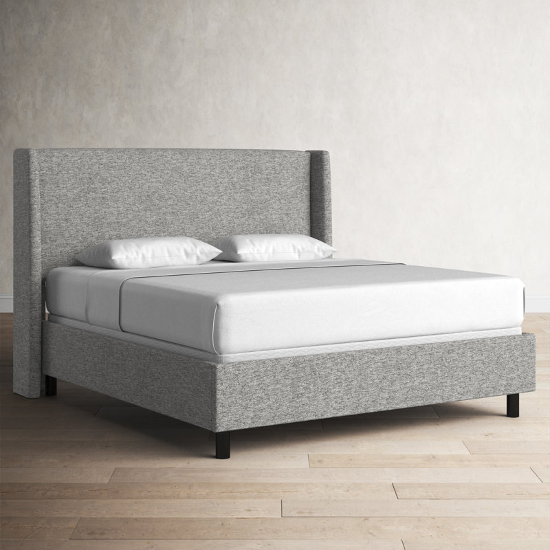 Bellfield Upholstered Wingback Bed, California King, Milsap Spray Sustain® Tweed