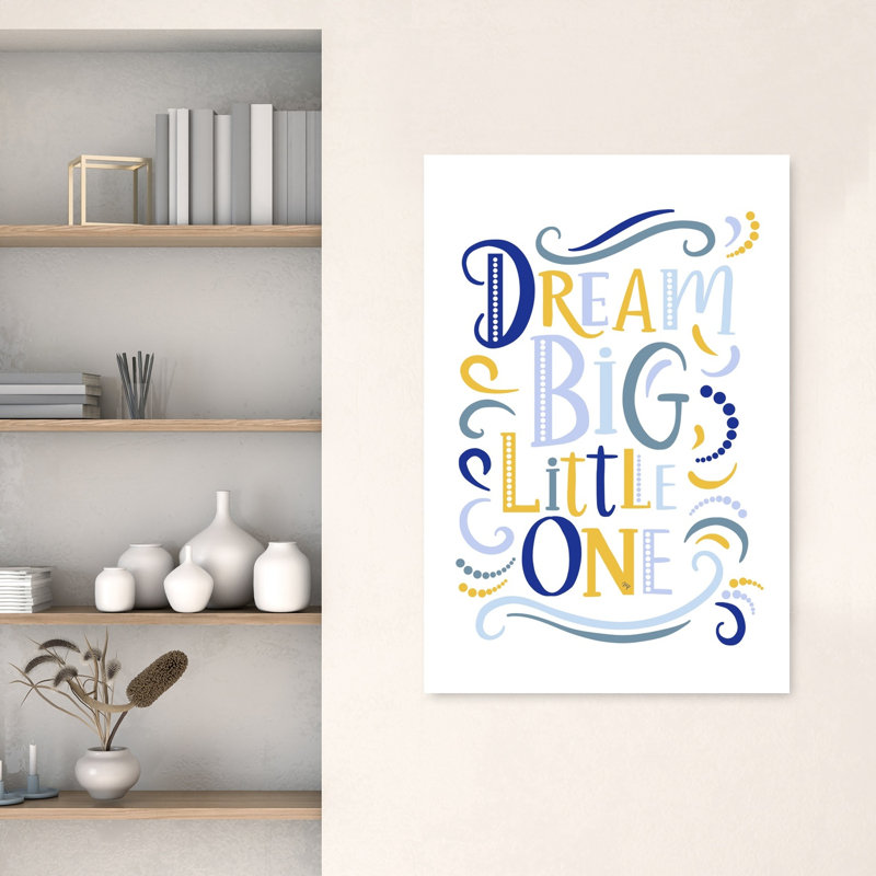 Rêve en grand, petit ange - Affiche murale contemporaine abstraite, H 48 po x l 32 po