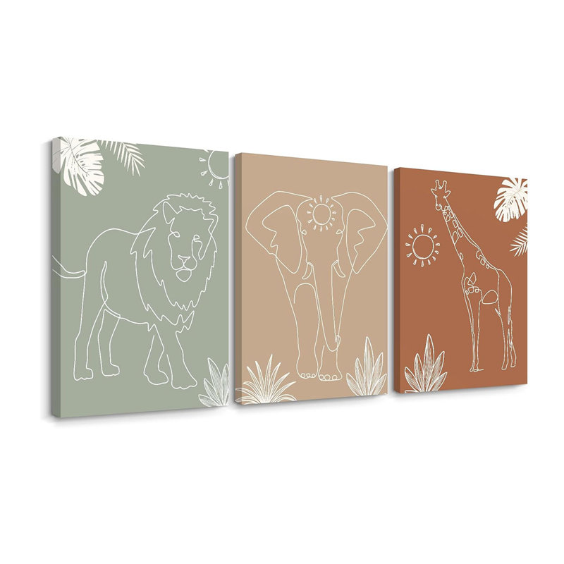 3 Piece Wrapped Canvas Print, 60 cm H x 40 cm W
