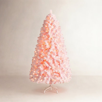 Frosted Pre-Lit Fir Christmas Tree