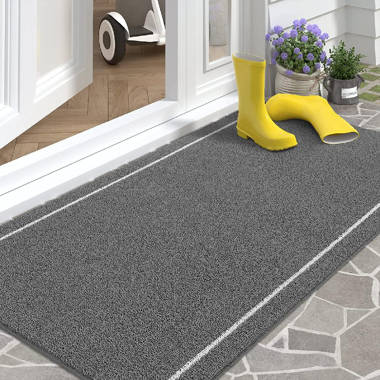 Trends Door Mat Indoor Outdoor Entryway Welcome Mat, Super Absorbent Non  Slip Rubber Doormat Front Back Low Profile Door Rug, Resist Dirt Floor Mat