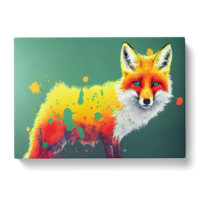 Painted Fox Vol.1 Abstract - Wrapped Canvas, 50cm H x 76cm W x 3cm D