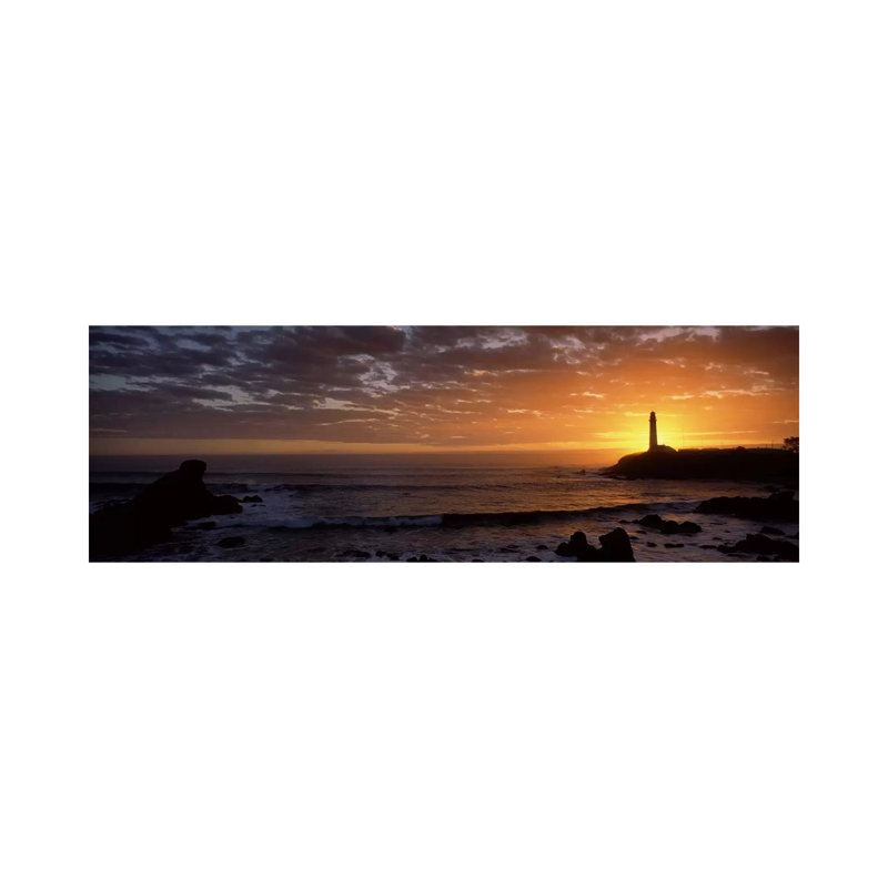 Lighthouse At Sunset - Wrapped Canvas Panoramic Print, 121.92 cm H x 40.64 cm W x 1.91 cm D