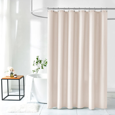Sulmy Solid Color Shower Curtain with 12 Stainless Steel Hooks Included