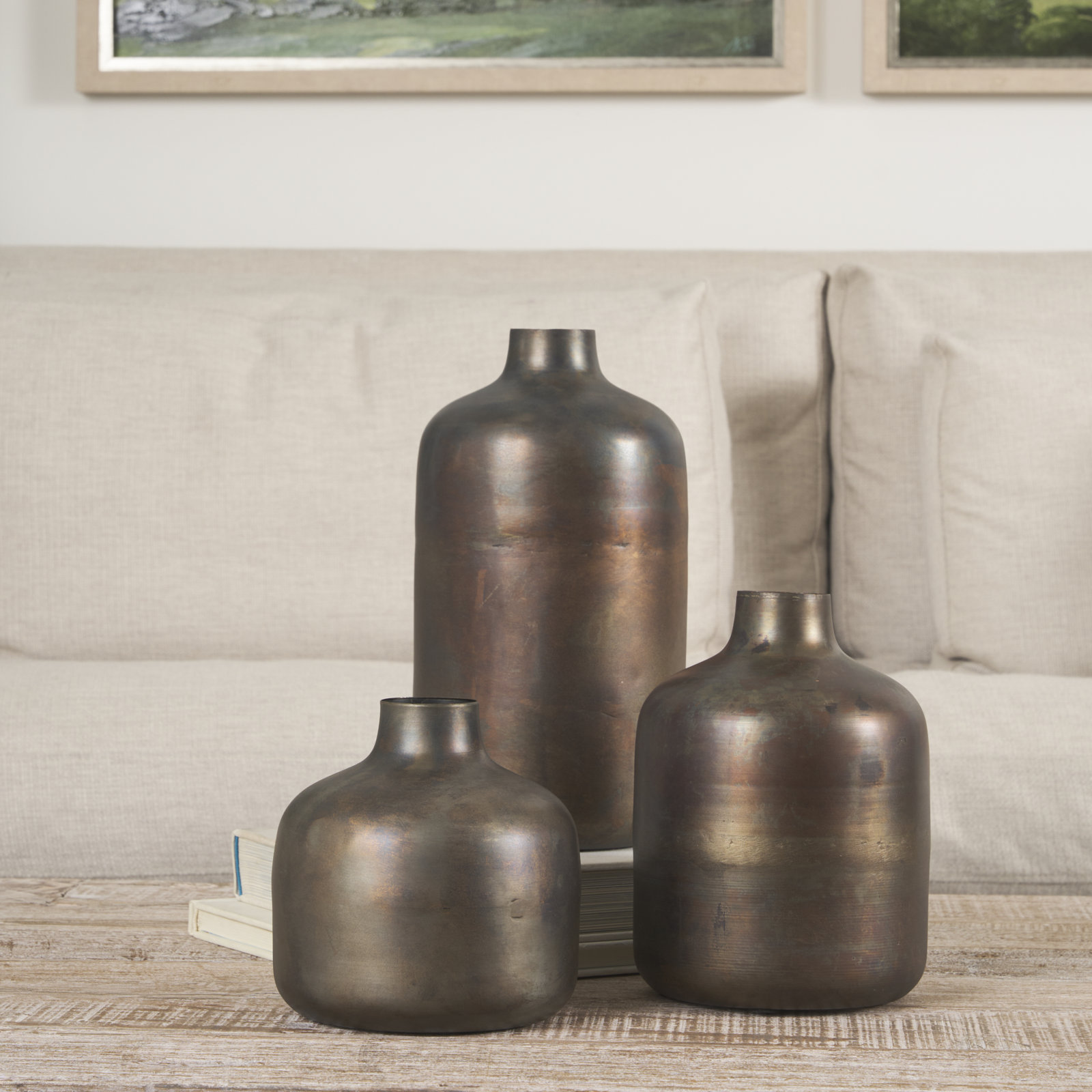Bantice Metal Table Vase, 8.66" H x 6.3" W x 6.3" D