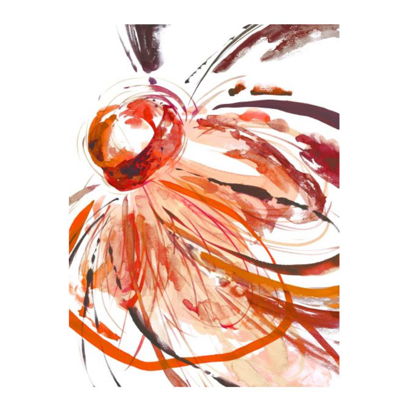 «Full Blossom II» par Sara Brown - Peinture, Couche de verre, H 32 po x l 24 po x 1,5 po