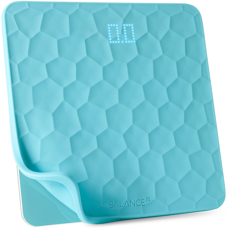 Pèse-personne de grande capacité pour poids corporel, capacité de 400 lb avec couvercle en silicone antidérapant, Bleu
