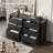 Black 6-Drawer Wide Dresser, Modern Wooden Storage Organizer for Bedroom or Hallway-964626559