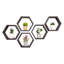Brandace Solid Alder Wood Hexagon Wall Shelf (Set of 5)-692033041