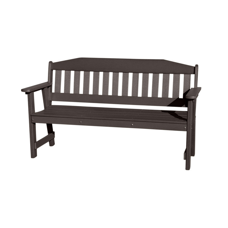 Banc de jardin en polyuréthane avec dossier All Weather, Brun