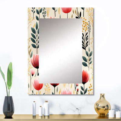 Artistic Essence Floral Pattern - Floral Mirror Wall Decor