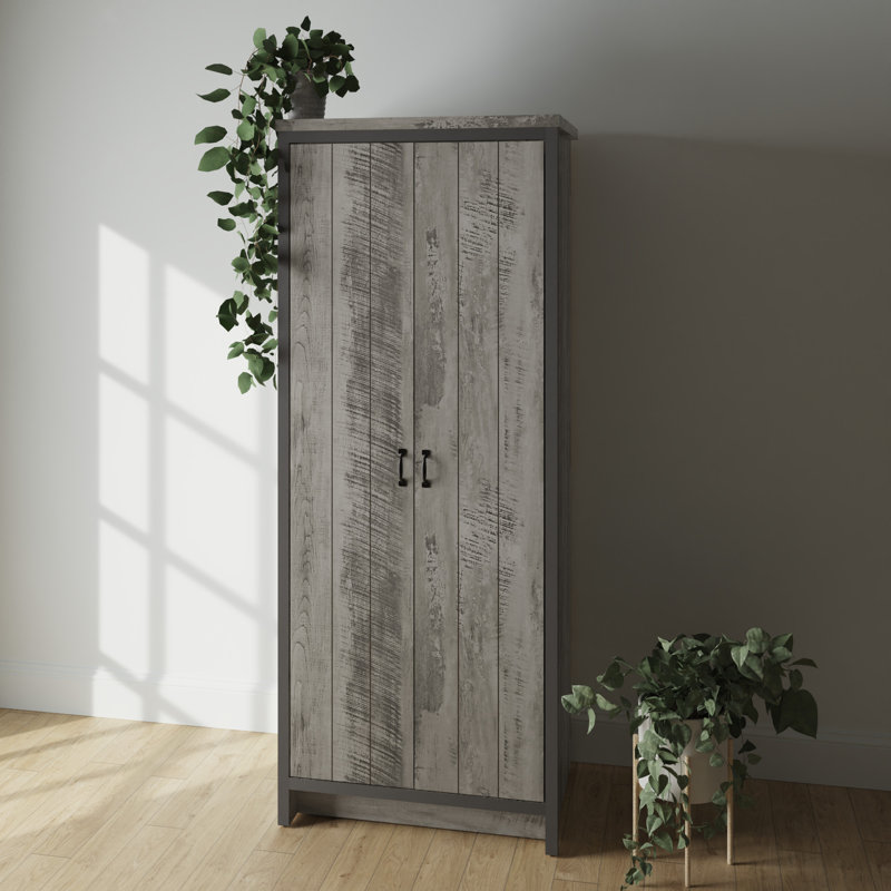 Esco 2 Door Manufactured Wood Wardrobe, Grey