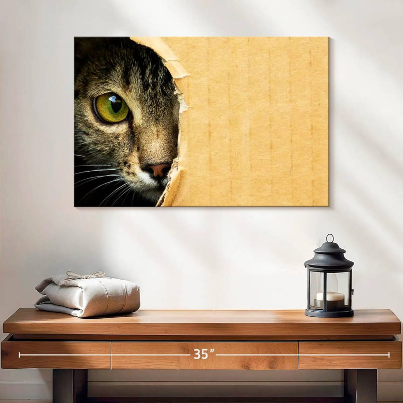 Hole Peeking Cat, 20" H x 30" W