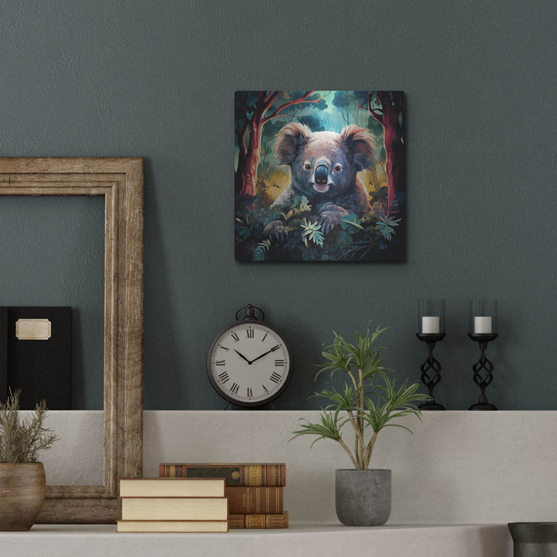 Art mural en métal de luxe «Koala» par r3darch0n, 12 po x 12 po