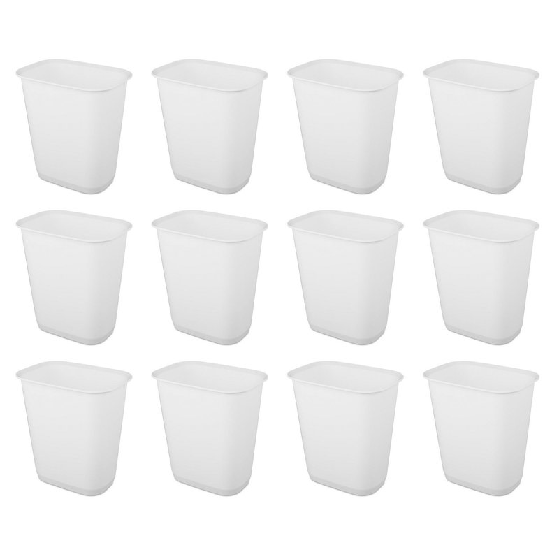 Poubelle à couvercle ouvert 9 gallons Sterilite, Blanc, H 15,25 po x l 9,75 po x P 14,5 po