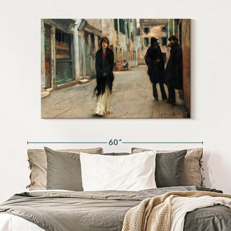 Rue Leisha à Venise en 1882, H 34 po x l 51 po