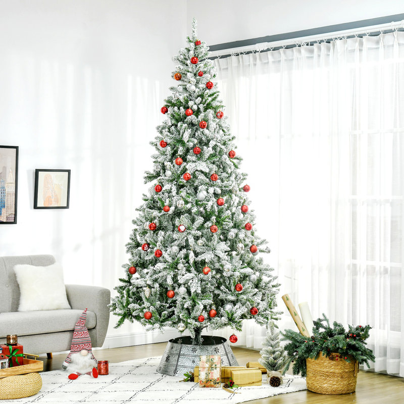Arbre de Noël artificiel enneigé 9 pi avec branches réalistes