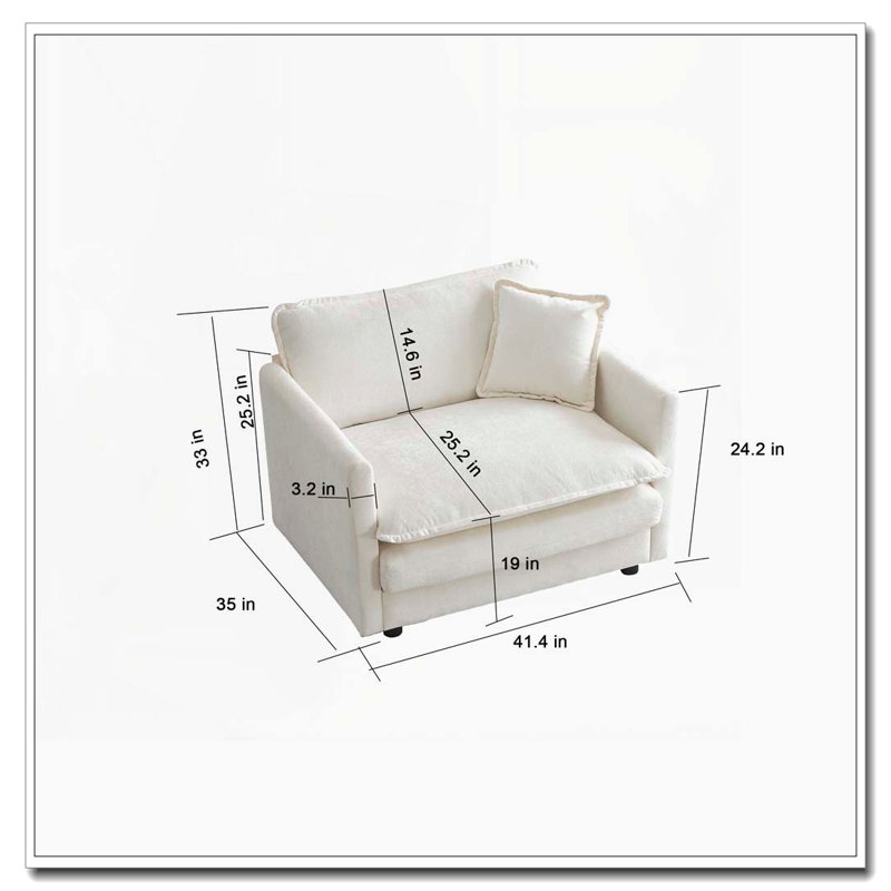 Chaise de salon Comfy, Blanc, 2