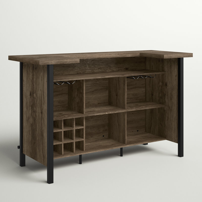 Rustic Modern Farmhouse Home Bar - 70.75''