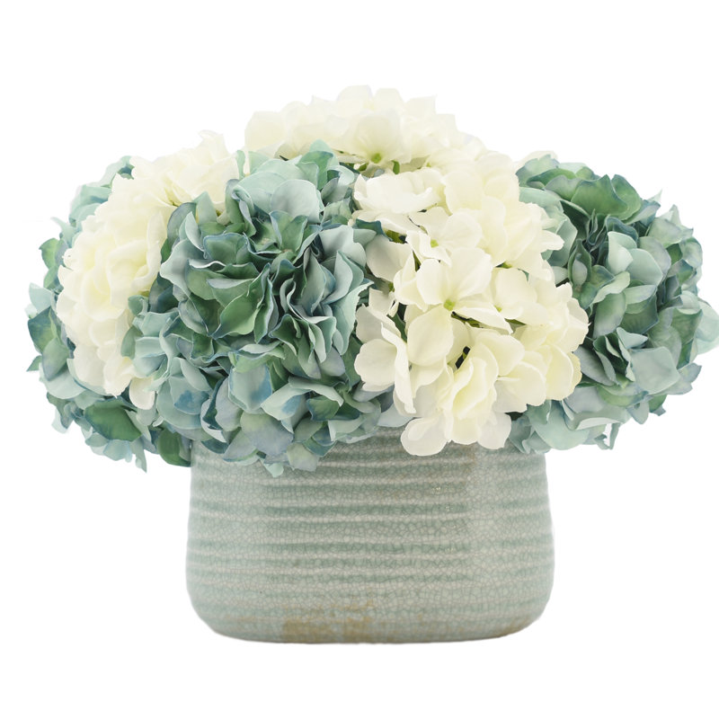 Hydrangea Arrangement in Oval Pot