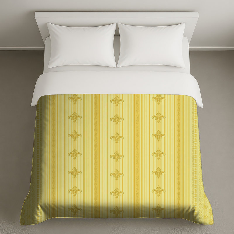 Housses de couette fleur de lys jaune, Twin