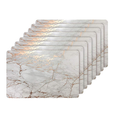 Placemats Dining Table Mat Table Decor Washable Non Slip Marble 12 X 18