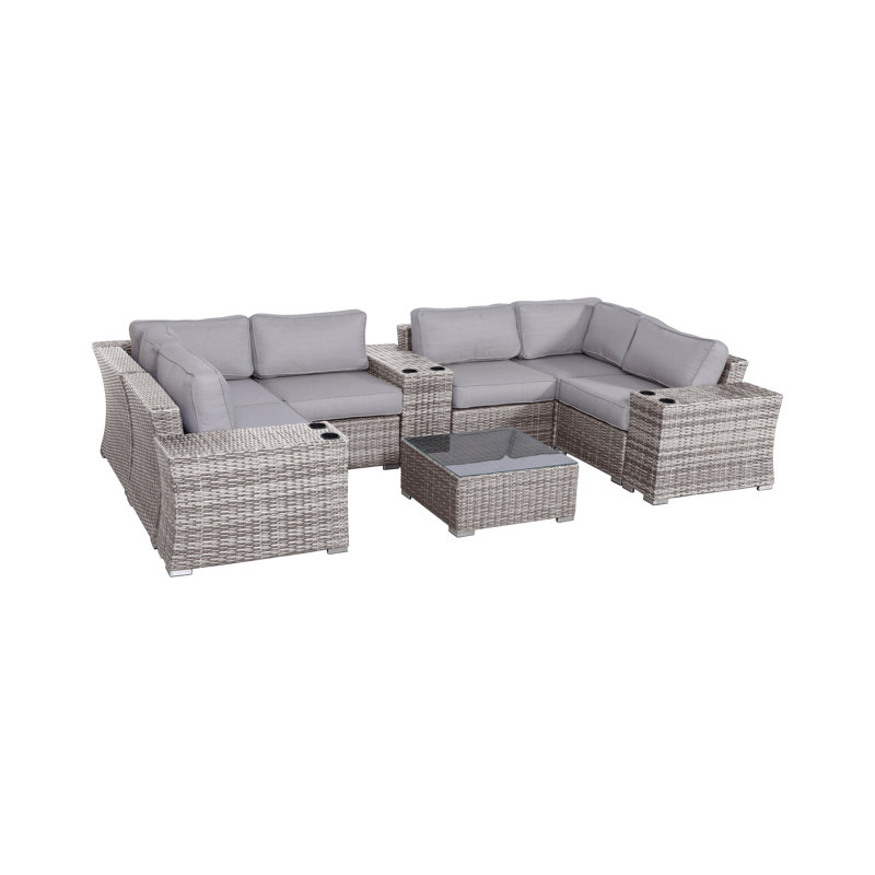 Fully Assembled 8 Piece Sectional Seating Group with Cushions