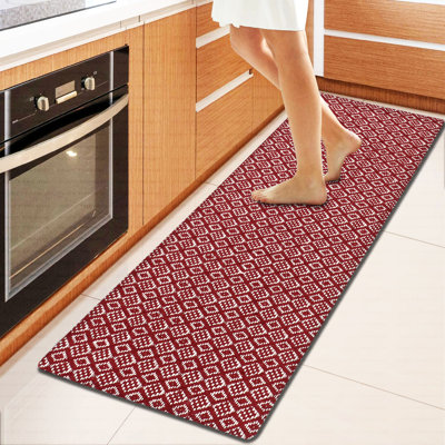 Geometric Water Resistant Anti-Fatigue Non-Skid Kitchen Mat