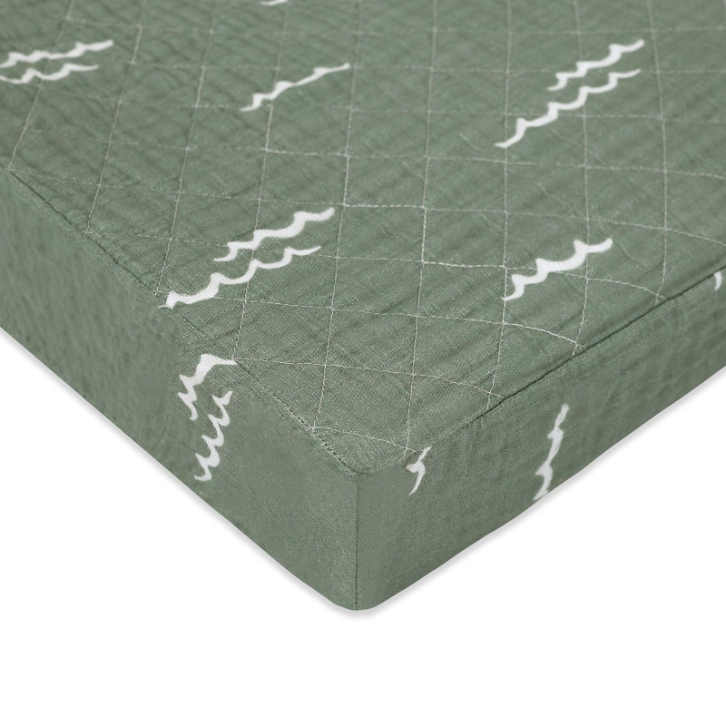Ocean Waves Quilted Muslin Changing Pad Cover