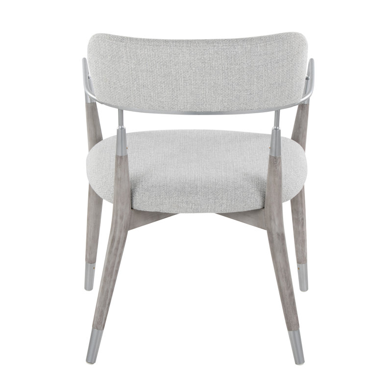 Chaise rembourrée Eatons, Gris clair, Gris/argent