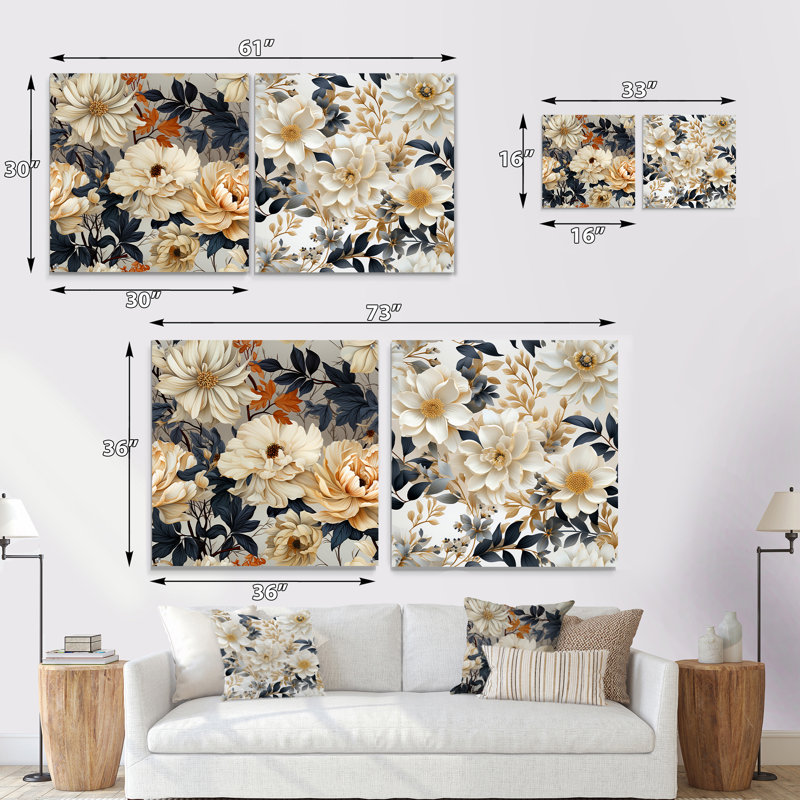 Tottenham - Ensemble de 2 plantes murales en acrylique, H 16 po x l 33 po