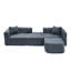 Canapé modulaire 114 po avec méridienne en forme de L, canapé modulaire avec repose-pieds mobile 114 po, canapé-lit pour salon, sans assemblage requis, gris-388167902