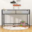 Twin Sturdy Metal Loft Bed With Ladder