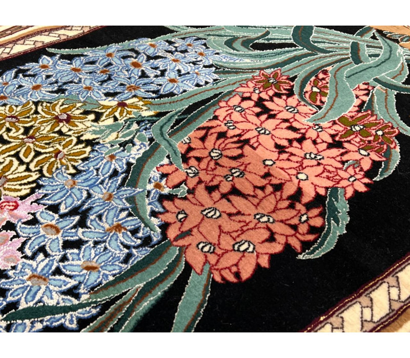 Fine Hand Knotted persian  silk & wool  Isfahan 2'8'' X 3'11''