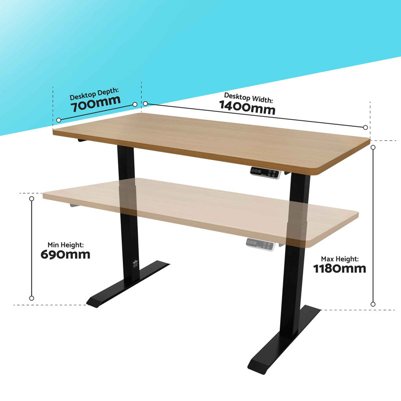 Adjustable Metal Base, Oak