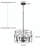 4 - Light Steel Dimmable Drum Chandelier