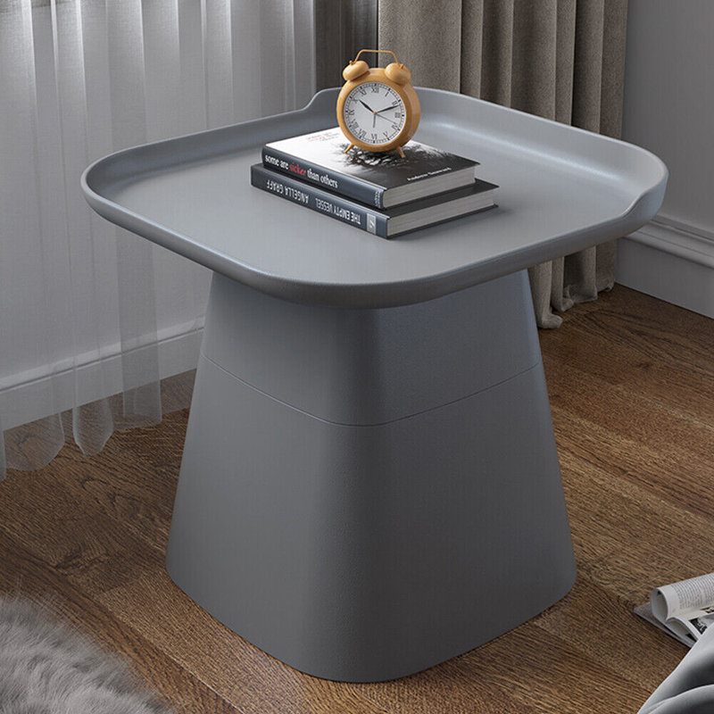 Table d'appoint carrée pour table basse moderne, Gris, H 15,7 po x l 18,9 po x P 18,9 po