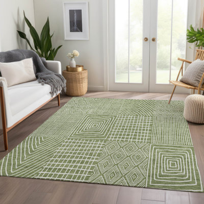 Premium Machine Washable Lyndhurst AMF990 Geometric Rug