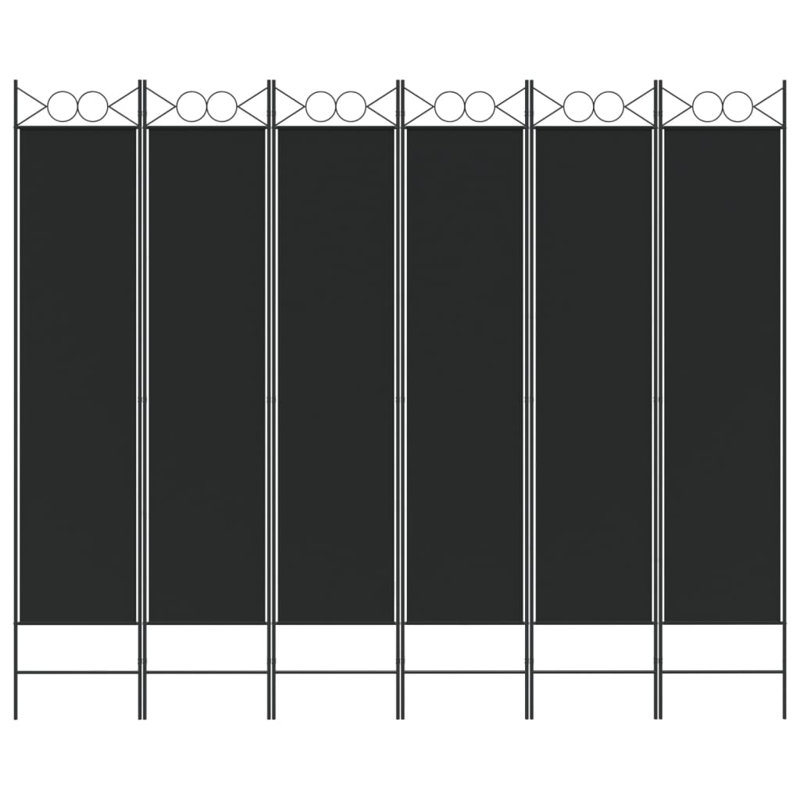 Casida Folding Room Divider, Black, 6, 240 x 200 cm