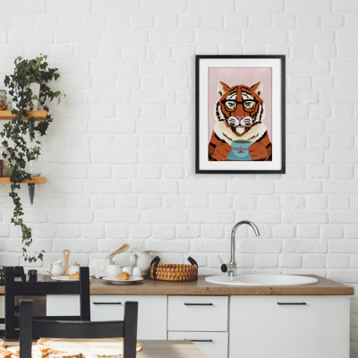 «Tiger and Bubble Tea», impression sous verre, par Courtney Haley