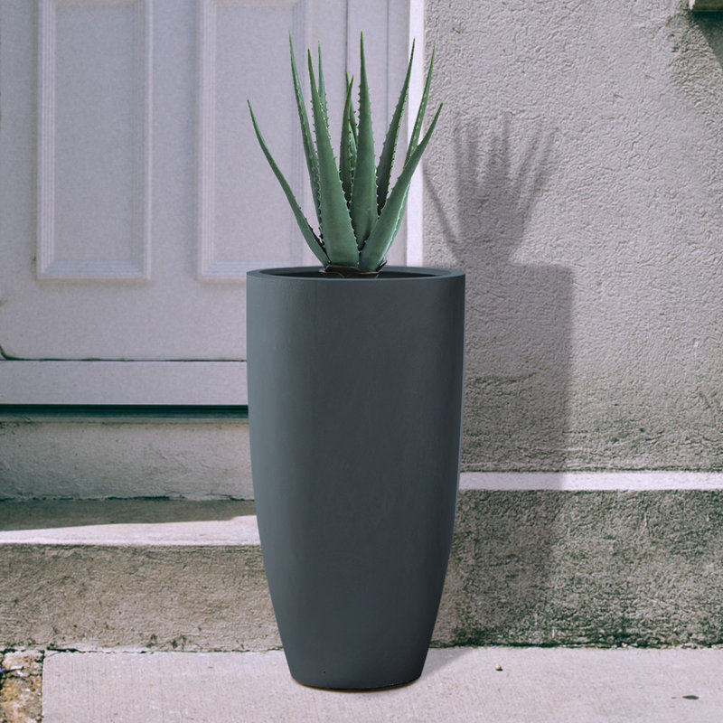 Charnise Round Pot Planter, Charcoal
