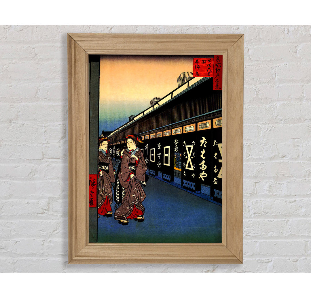 Hiroshige Cotton Goods Lane - Einzelner Bilderrahmen Kunstdrucke