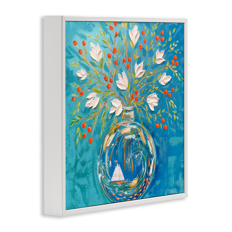  Art de la giclée sur un bateau à voile, Estelle Grengs, H 12 po x l 12 po, Estampe numérique encadrée blanc bord de mer