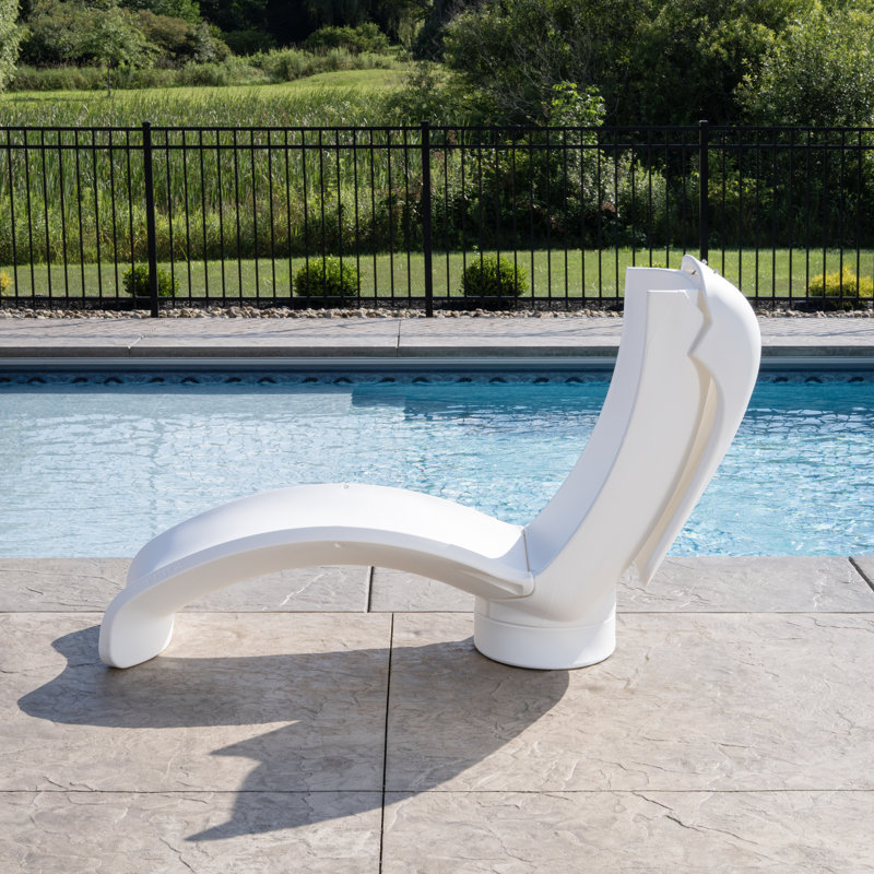 White Ergonomic Outdoor Lounger with Adjustable Shade