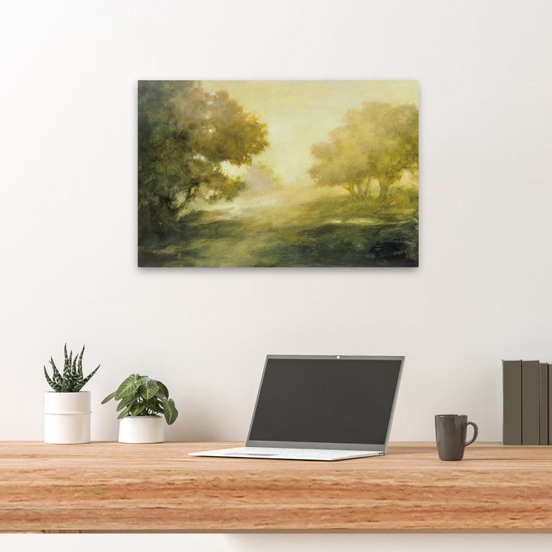 Soirée solitude, paysage noir contemporain brun crépuscule, H 24 po x l 16 po