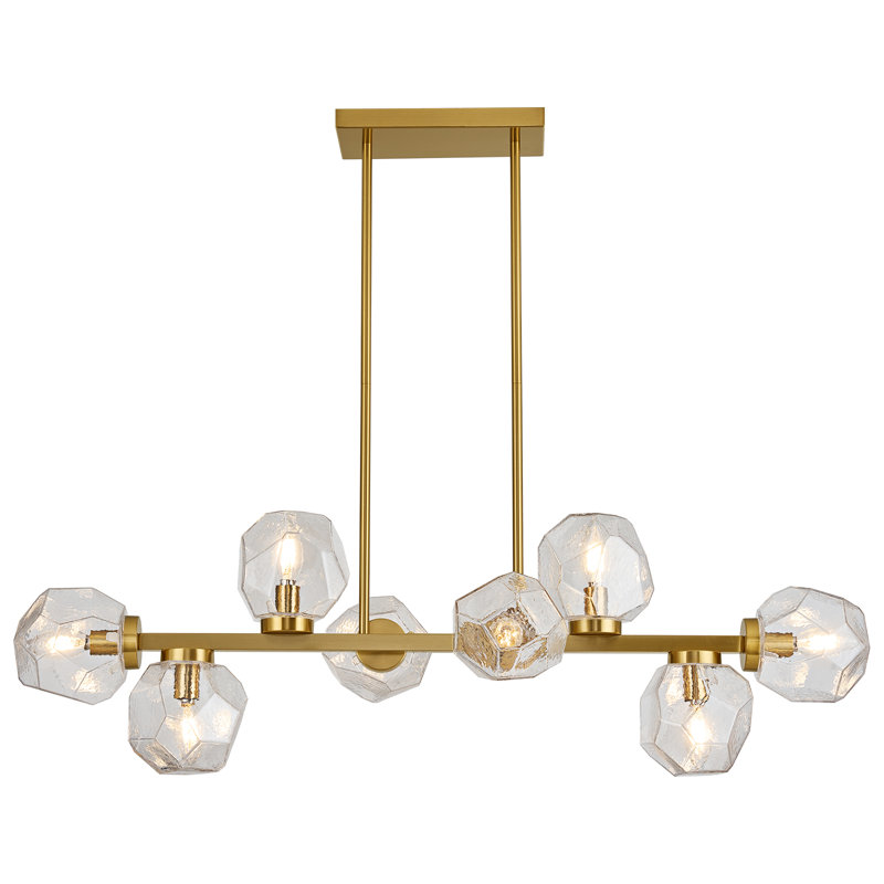 Luminaire suspendu lustre doré Mid Century, Doré