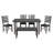 Dining Room Table and Chairs with Bench, Rustic Wood Dining Set, Set of 6-1868835044-1868835047